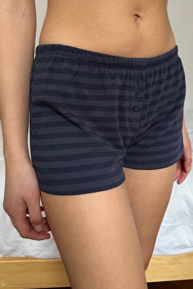 Short Jogging Brandy Melville Keira Rayé Bleu Marine | FVS-91192010